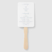 Elegant Dusty Blue Wedding Programme Handwaaier (Achterkant)