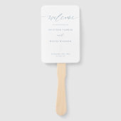 Elegant Dusty Blue Wedding Programme Handwaaier (Voorkant)