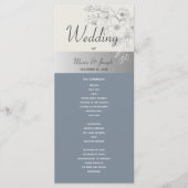 Elegant Dusty Blue Wedding Programme Programmakaart (Voorkant)