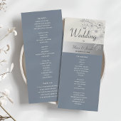 Elegant Dusty Blue Wedding Programme Programmakaart