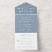 Elegant Dusty Blue Wedding Reception All In One Uitnodiging (Binnen)