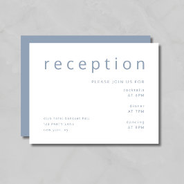 Elegant Dusty Blue Wedding Reception Informatiekaartje