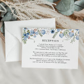 Elegant Dusty Blue Wedding Reception Informatiekaartje