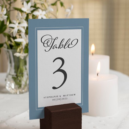 Elegant Dusty Blue Wedding Reception Kaart
