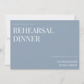 Elegant Dusty Blue Wedding Repetitie Diner Kaart (Voorkant)