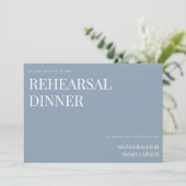 Elegant Dusty Blue Wedding Repetitie Diner Kaart (Staand voorkant)