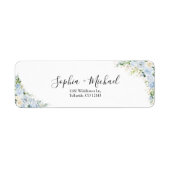 Elegant Dusty Blue Wedding Return Address Label (Voorkant)