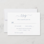 Elegant Dusty Blue Wedding RSVP Kaarten Kaartje (Voorkant)