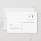 Elegant Dusty Blue Wedding RSVP Kaartje (Voorkant)