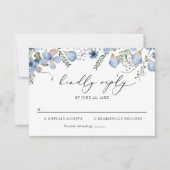 Elegant Dusty Blue Wedding RSVP Kaartje (Voorkant)