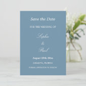 Elegant Dusty Blue Wedding Save the Date (Staand voorkant)
