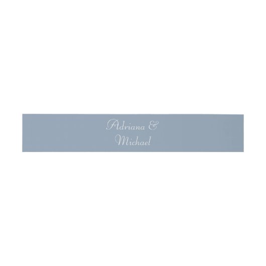 Elegant Dusty Blue Wedding Script Uitnodigingen Wikkel (Vlak)