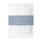 Elegant Dusty Blue Wedding Script Uitnodigingen Wikkel (Voorkant Voorbeeld)