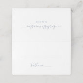 Elegant Dusty Blue Wedding Seding Table Number Plaatskaartje (Buitenkant ongevouwen)