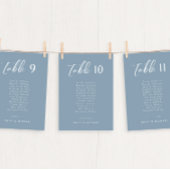Elegant Dusty Blue Wedding Table Aantal & Namen Kaart