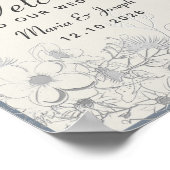 Elegant Dusty Blue Wedding Welcome Poster (Hoek)