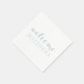 Elegant dusty blue Welcome Paper Napkin Servet (Hoek)