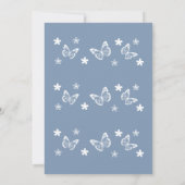 Elegant Dusty Blue White Butterfly Vrijgezellenfee Kaart (Achterkant)