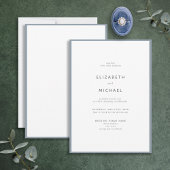 Elegant Dusty Blue & White Typography Wedding Kaart