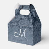 Elegant Dusty Blue White Wedding Monogram Bedankdoosjes (Achterkant)