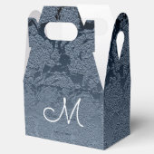 Elegant Dusty Blue White Wedding Monogram Bedankdoosjes (Geopend)