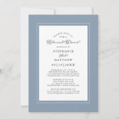 Elegant Dusty Blue White Wedding Rehearsal Dinner Kaart (Voorkant)
