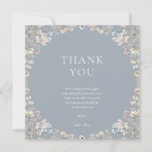 Elegant Dusty Blue Wildflower Baby Shower Bedankkaart (Voorkant)