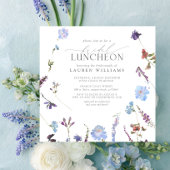 Elegant Dusty Blue Wildflower Bridal Luncheon Kaart