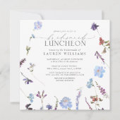 Elegant Dusty Blue Wildflower Bridesmaid Luncheon Kaart (Voorkant)