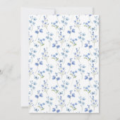 Elegant Dusty Blue Wildflower bruiloft Kaart (Achterkant)