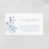 Elegant Dusty Blue Wildflower Geen Wrap Informatiekaartje (Voorkant)