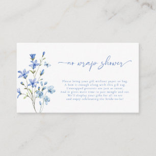 Elegant Dusty Blue Wildflower Geen Wrap Informatiekaartje