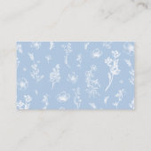 Elegant Dusty Blue Wildflower Het Panty spel Informatiekaartje (Achterkant)