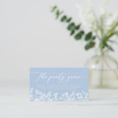 Elegant Dusty Blue Wildflower Het Panty spel Informatiekaartje (Staand voorkant)