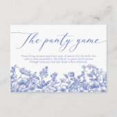 Elegant Dusty Blue Wildflower Het Panty spel Informatiekaartje (Voorkant)