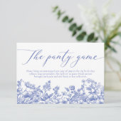 Elegant Dusty Blue Wildflower Het Panty spel Informatiekaartje (Staand voorkant)