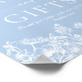 Elegant Dusty Blue Wildflower Kaarten en cadeaubor Poster (Hoek)