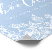 Elegant Dusty Blue Wildflower Photo Booth Sign Poster (Hoek)