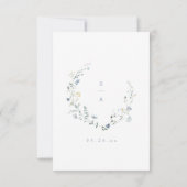 Elegant Dusty Blue Wildflower Rustic Boho QR code RSVP Kaartje (Achterkant)