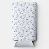 Elegant Dusty Blue Wildflower Seltzer Blikjeskoeler (Achterkant)