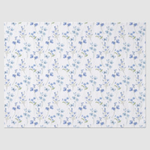 Elegant Dusty Blue Wildflower Tissuepapier