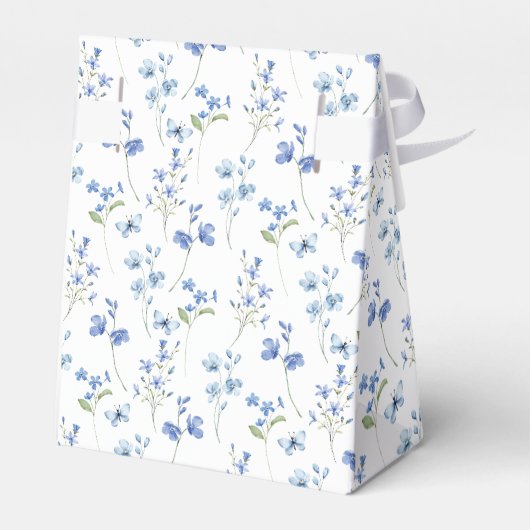 Elegant Dusty Blue Wildflower Vrijgezellenfeest Bedankdoosjes (Achterkant)