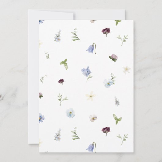 Elegant Dusty Blue Wildflower Vrijgezellenfeest Kaart (Achterkant)