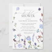 Elegant Dusty Blue Wildflower Vrijgezellenfeest Kaart (Voorkant)