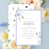 Elegant Dusty Blue Wildflower Vrijgezellenfeest Kaart