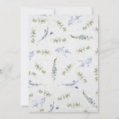 Elegant Dusty Blue Wildflower Waterverf Wedding Kaart (Achterkant)