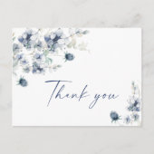 Elegant Dusty Blue Winter Foliage Boho Hartelijk d Briefkaart (Voorkant)