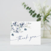 Elegant Dusty Blue Winter Foliage Boho Hartelijk d Briefkaart (Staand voorkant)