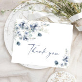 Elegant Dusty Blue Winter Foliage Boho Hartelijk d Briefkaart