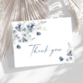 Elegant Dusty Blue Winter Foliage Boho Hartelijk d Briefkaart